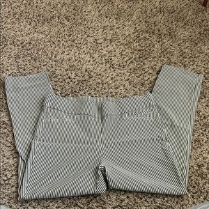 Anne Klein Striped Black and White Pull-On Pants